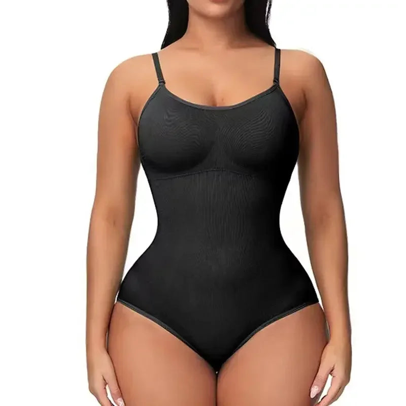 1 Piece Solid Seamless Brief Shaping Shapewear Bodysuit, Tummy Control Butt Lifting Slimmer Body Shaper, Women's Underwear